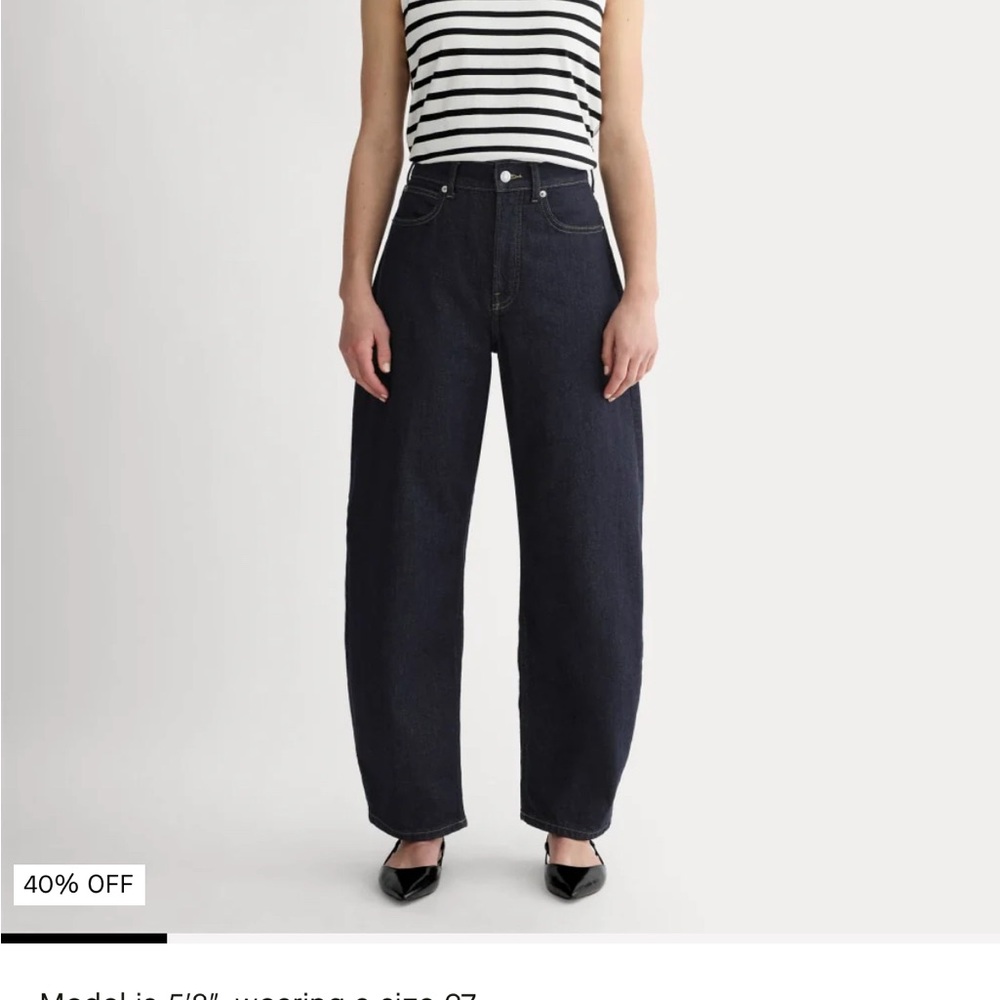 Women's dark blue barrel jeans - 27 Long